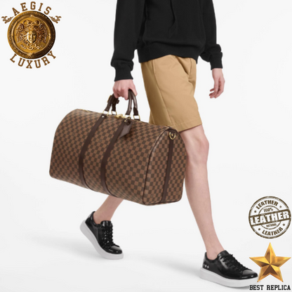 replica damier ebene louis vuitton keepall bandouliere 55 iconic luxury travel accessory buvola