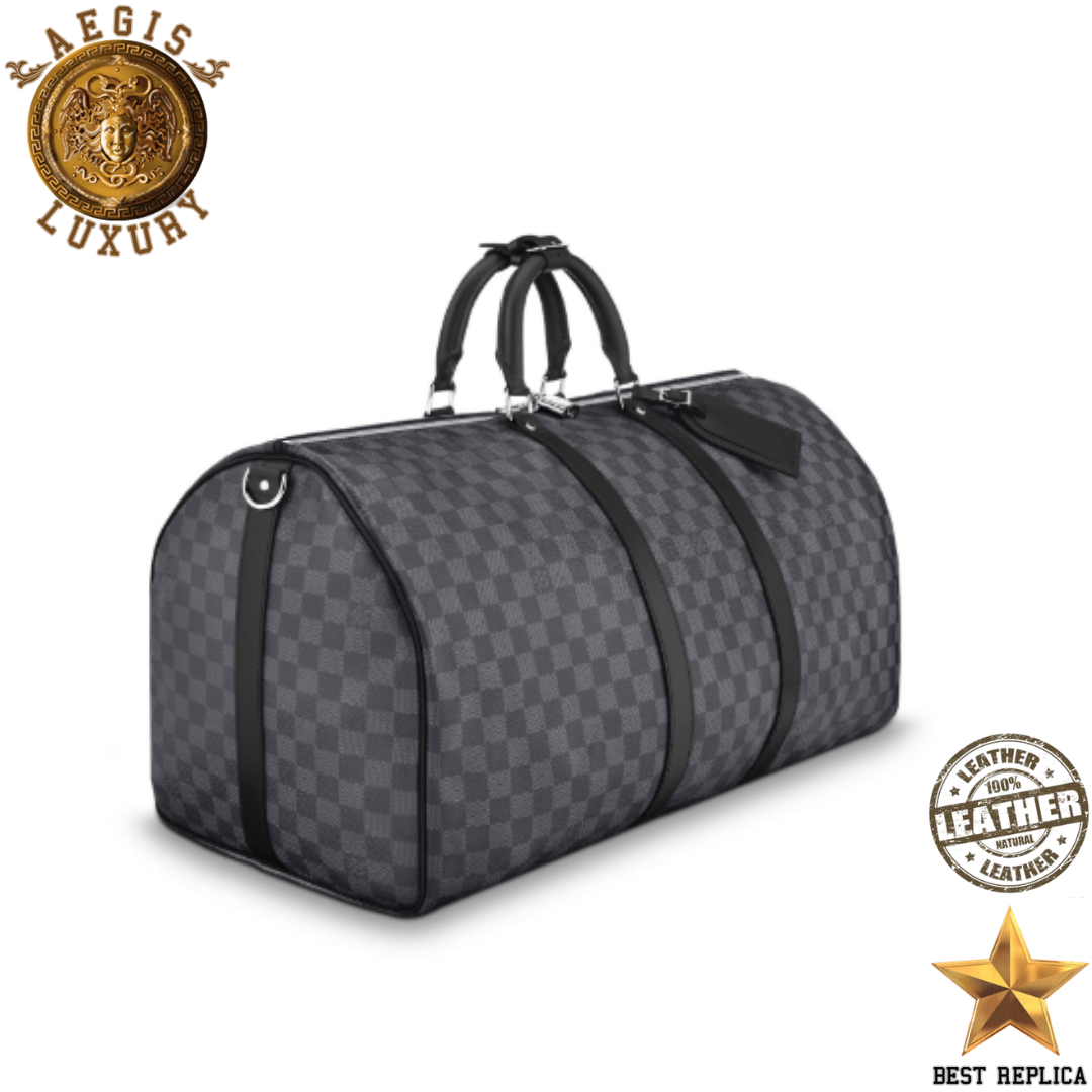 replica damier graphite canvas keepall bandouliere 55 louis vuitton stylish modern travel bag buvola