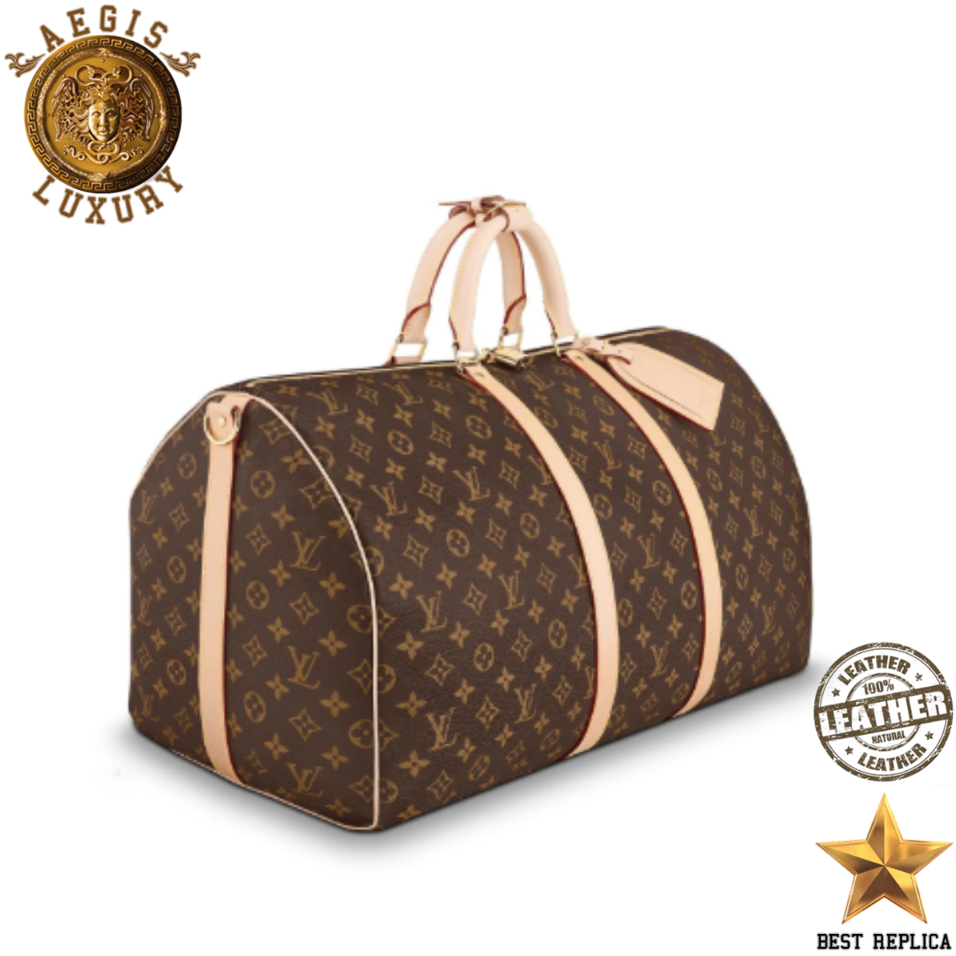 replica monogram canvas keepall bandouliere 55 louis vuitton timeless luxury travel bag buvola