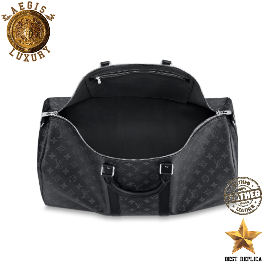 replica keepall bandouliere 55 monogram eclipse louis vuitton premium designer travel luggage buvola