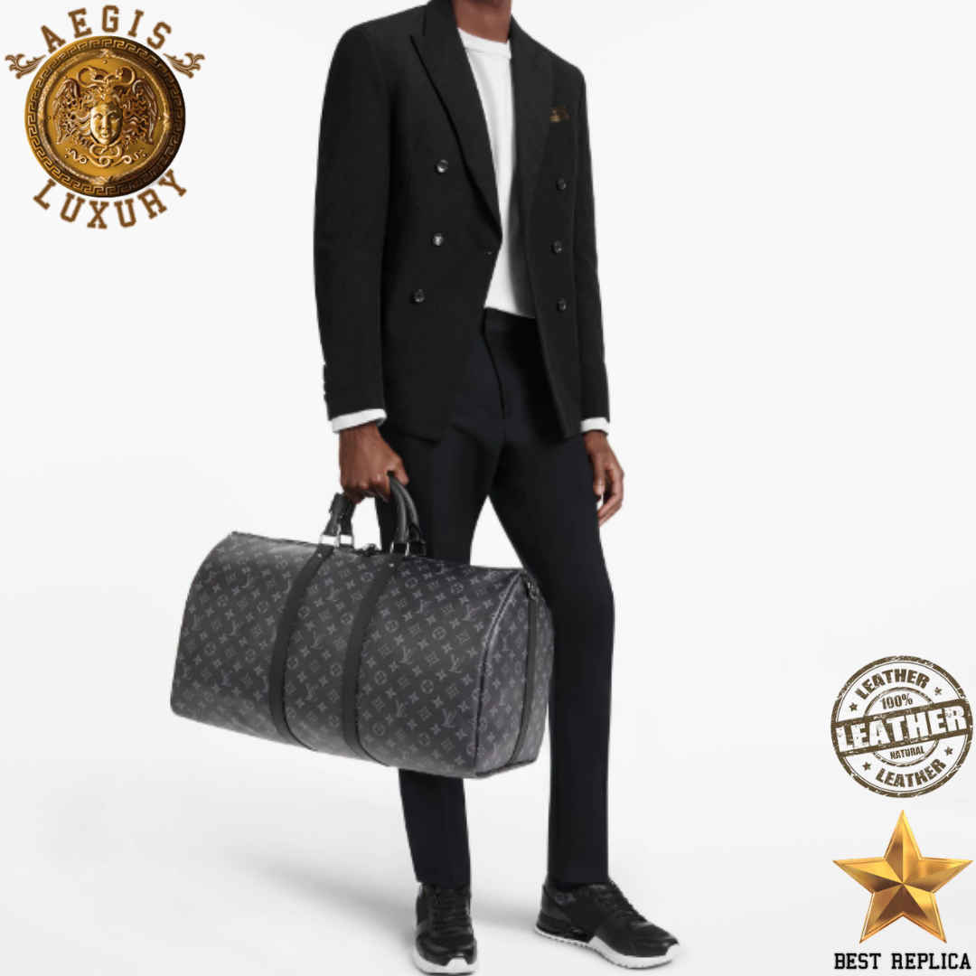replica monogram eclipse louis vuitton keepall bandouliere 55 iconic luxury travel accessory buvola