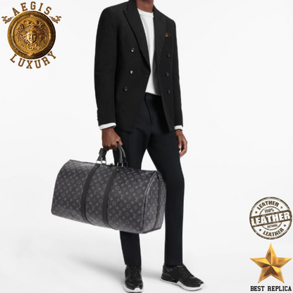replica monogram eclipse louis vuitton keepall bandouliere 55 iconic luxury travel accessory buvola