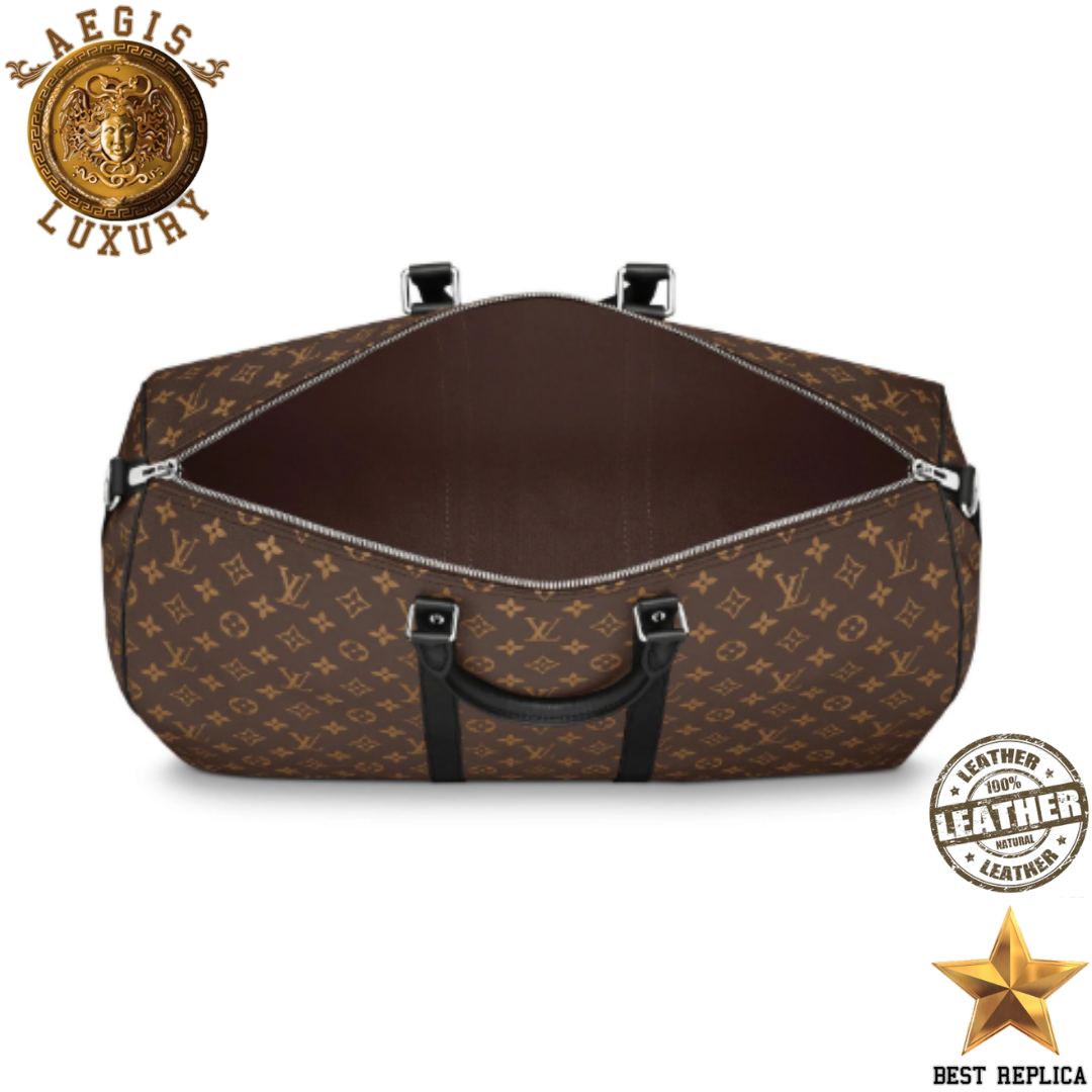 replica keepall bandouliere 55 monogram macassar louis vuitton premium designer travel luggage buvola