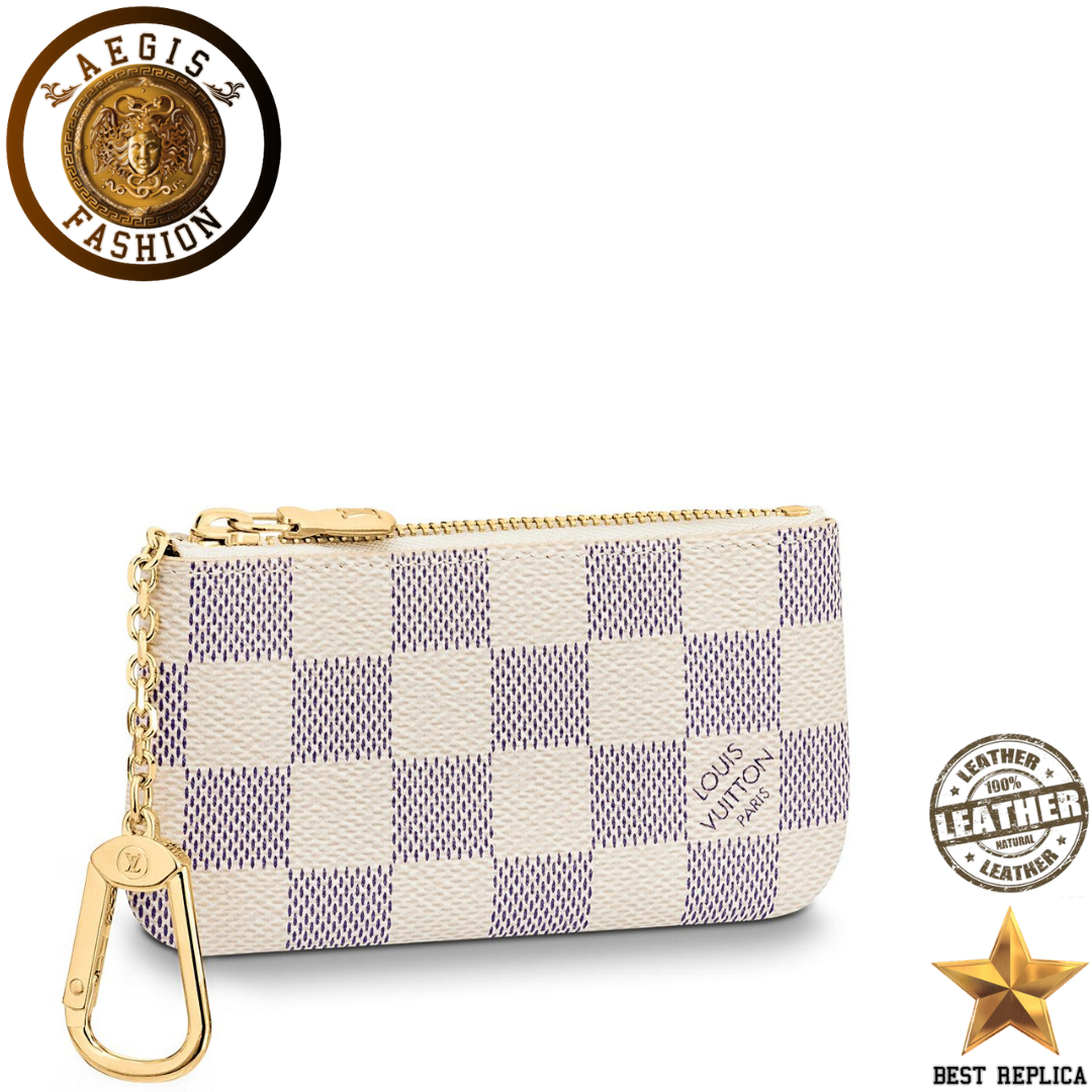 replica louis vuitton key pouch damier azur luxury designer accessory buvola