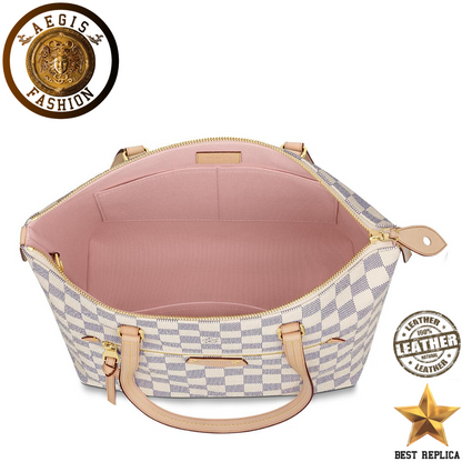 replica louis vuitton lena pm damier azur structured luxury handbag buvola