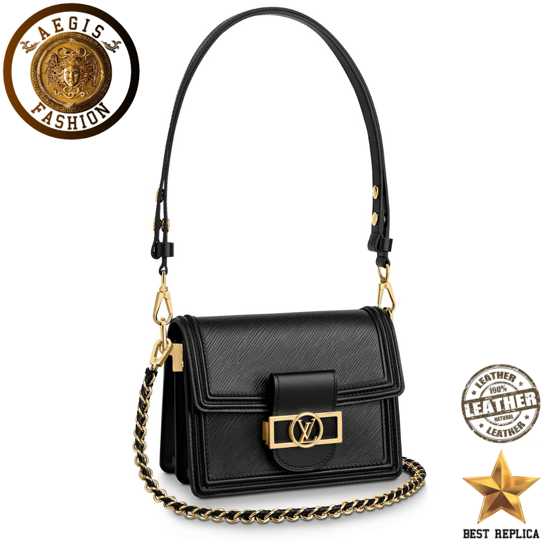 replica louis vuitton mini dauphine epi leather black luxury designer handbag buvola