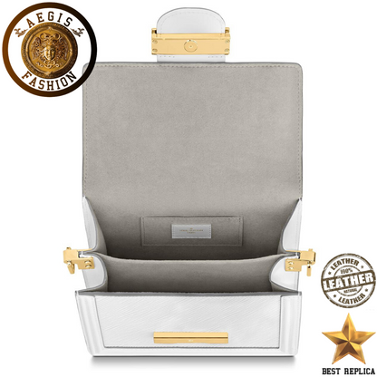 replica louis vuitton mini dauphine snow white structured luxury handbag buvola