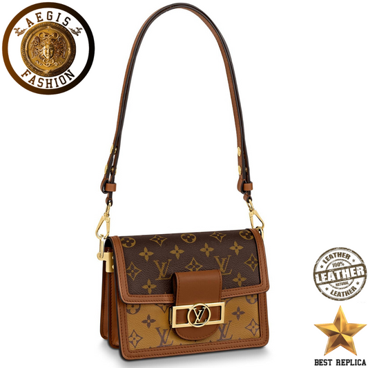 replica louis vuitton mini dauphine monogram reverse canvas luxury designer handbag buvola