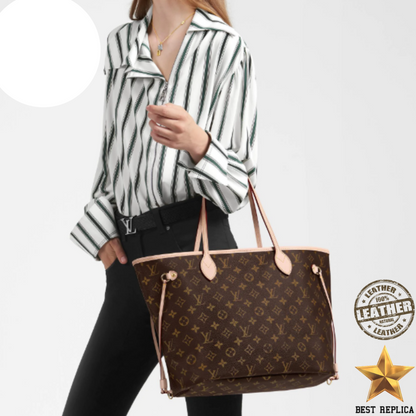 replica lv neverfull mm beige monogram luxury handbag timeless designer accessory vaelia luxury