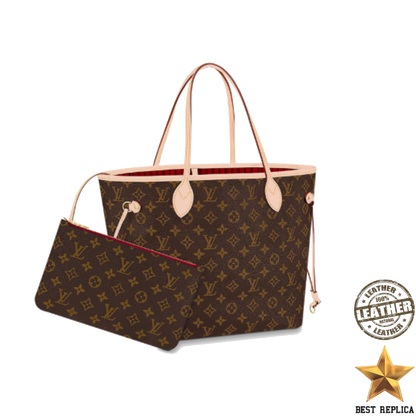 replica louis vuitton monogram neverfull cherry mm luxury designer tote bag buvola
