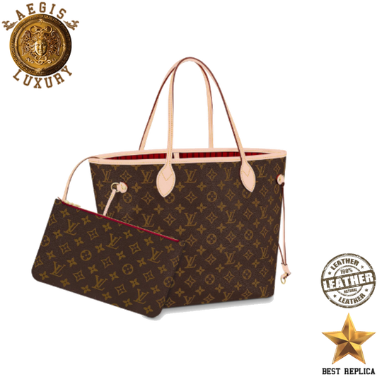 replica louis vuitton monogram neverfull cherry mm luxury designer tote bag buvola