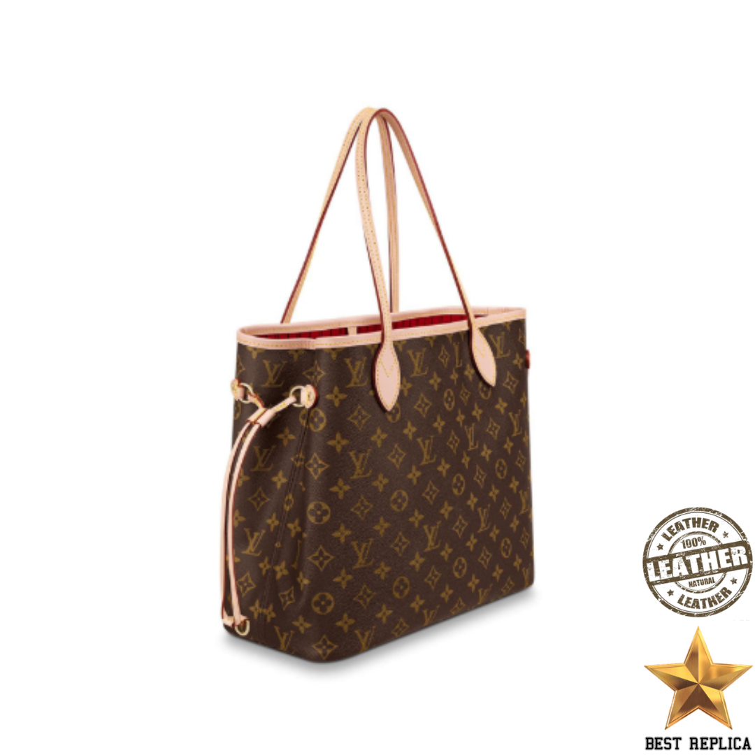 replica lv monogram cherry neverfull mm premium coated canvas designer tote bag buvola
