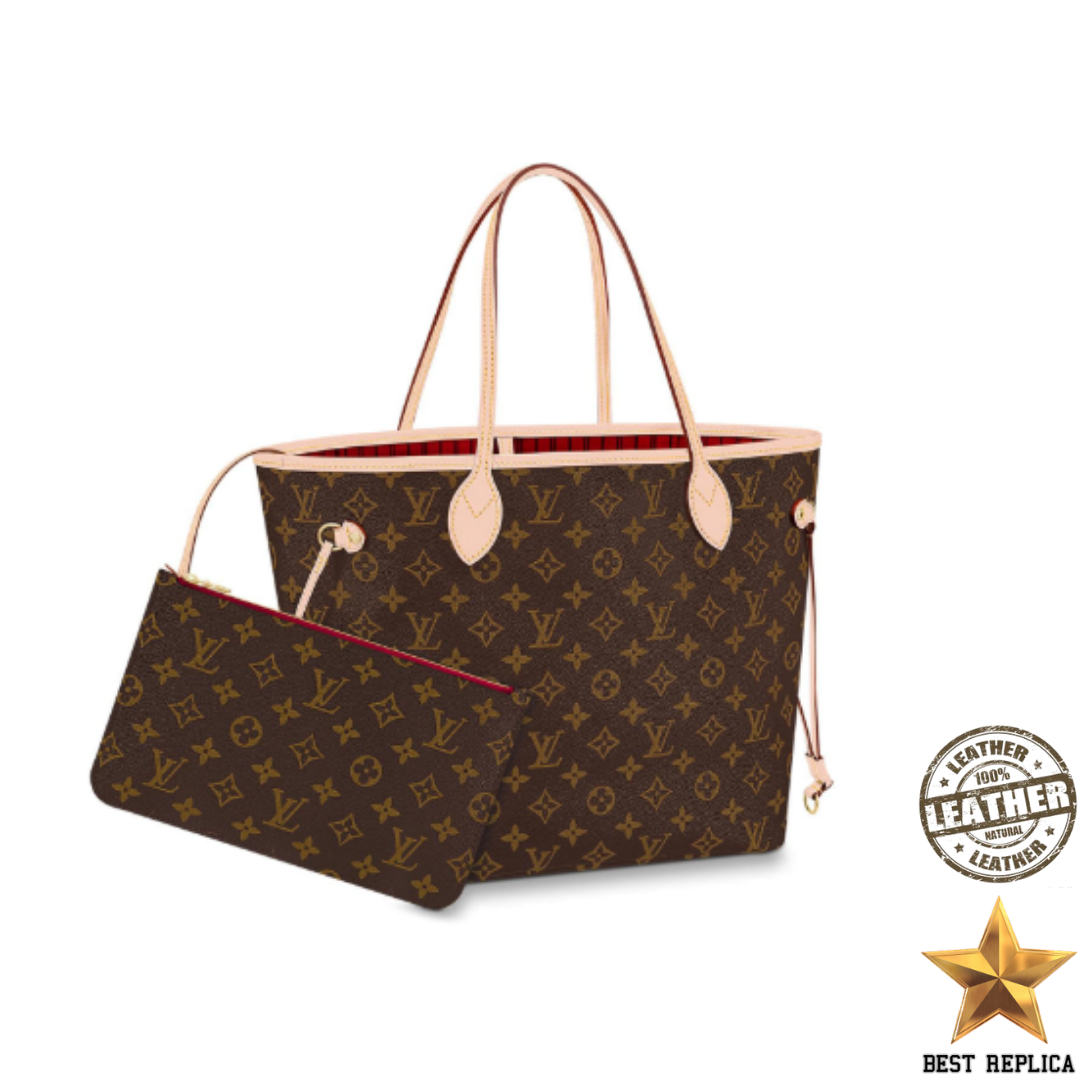 replica louis vuitton neverfull cherry mm monogram canvas iconic luxury bag elegant style buvola