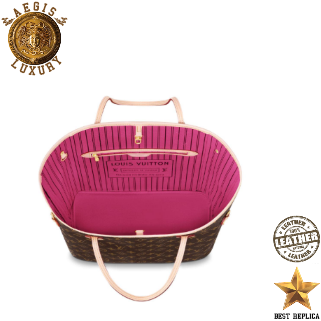 replica lv monogram pivoine neverfull mm premium coated canvas designer tote bag buvola