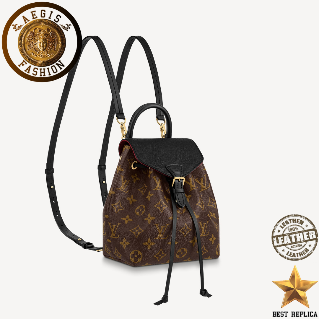 replica louis vuitton montsouris bb backpack black monogram canvas luxury designer bag buvola
