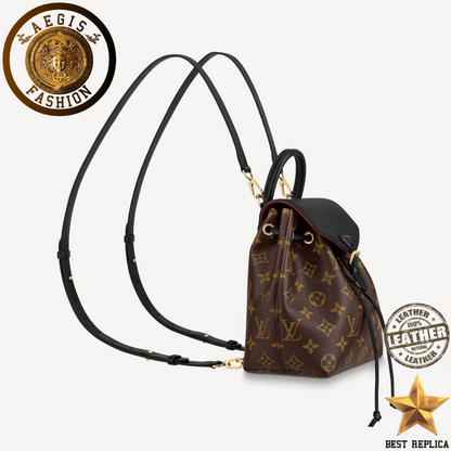 replica black monogram canvas louis vuitton montsouris bb backpack premium designer bag buvola