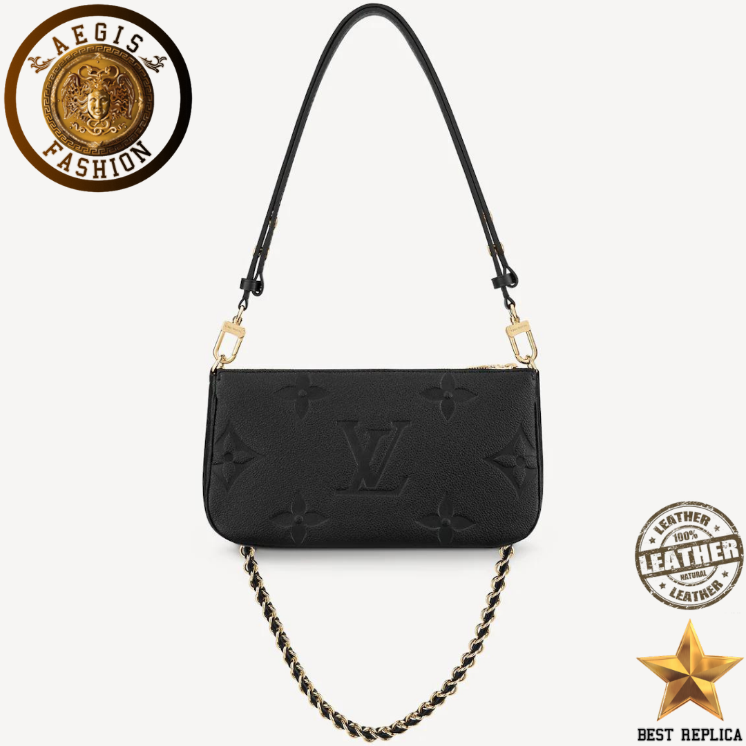 replica louis vuitton multi pochette accessoires monogram empreinte black leather luxury handbag buvola