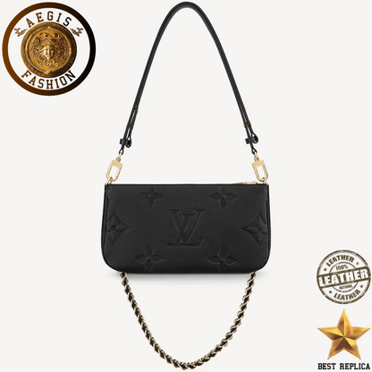 replica louis vuitton multi pochette accessoires monogram empreinte black leather luxury handbag buvola