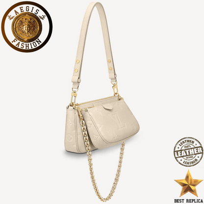 replica louis vuitton multi pochette accessoires cream empreinte leather premium designer handbag buvola