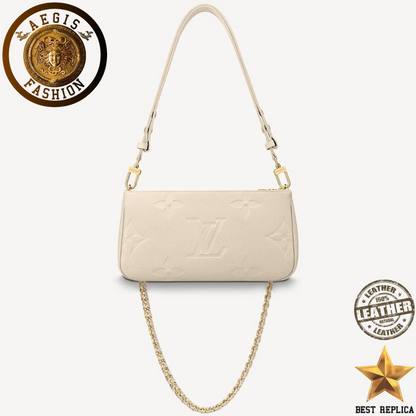 replica louis vuitton multi pochette accessoires monogram empreinte cream leather luxury handbag buvola