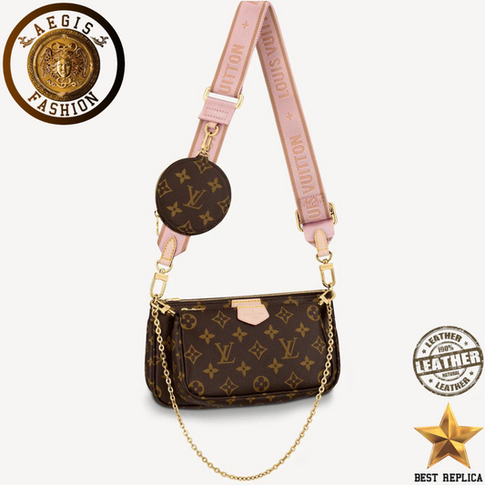 replica louis vuitton multi pochette accessoires monogram pink luxury designer handbag buvola