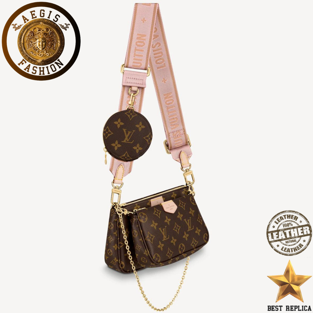 replica louis vuitton multi pochette accessoires monogram pink premium designer handbag buvola