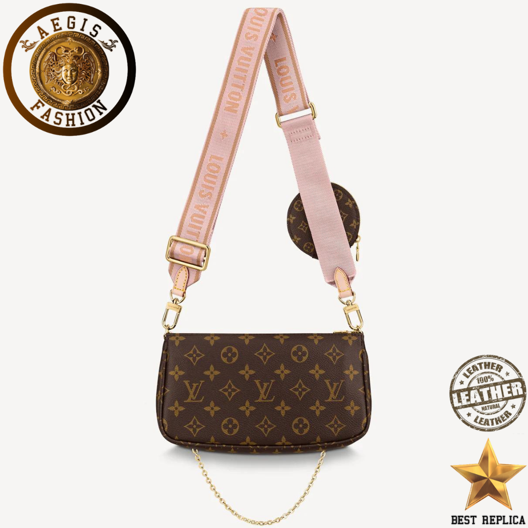 replica louis vuitton multi pochette accessoires monogram pink crossbody luxury handbag buvola