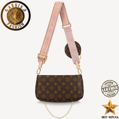 replica louis vuitton multi pochette accessoires monogram pink crossbody luxury handbag buvola