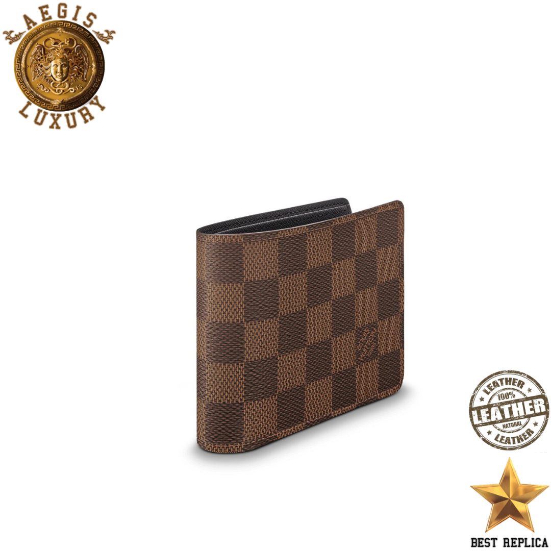 replica louis vuitton multiple wallet damier ebene premium designer everyday wallet buvola