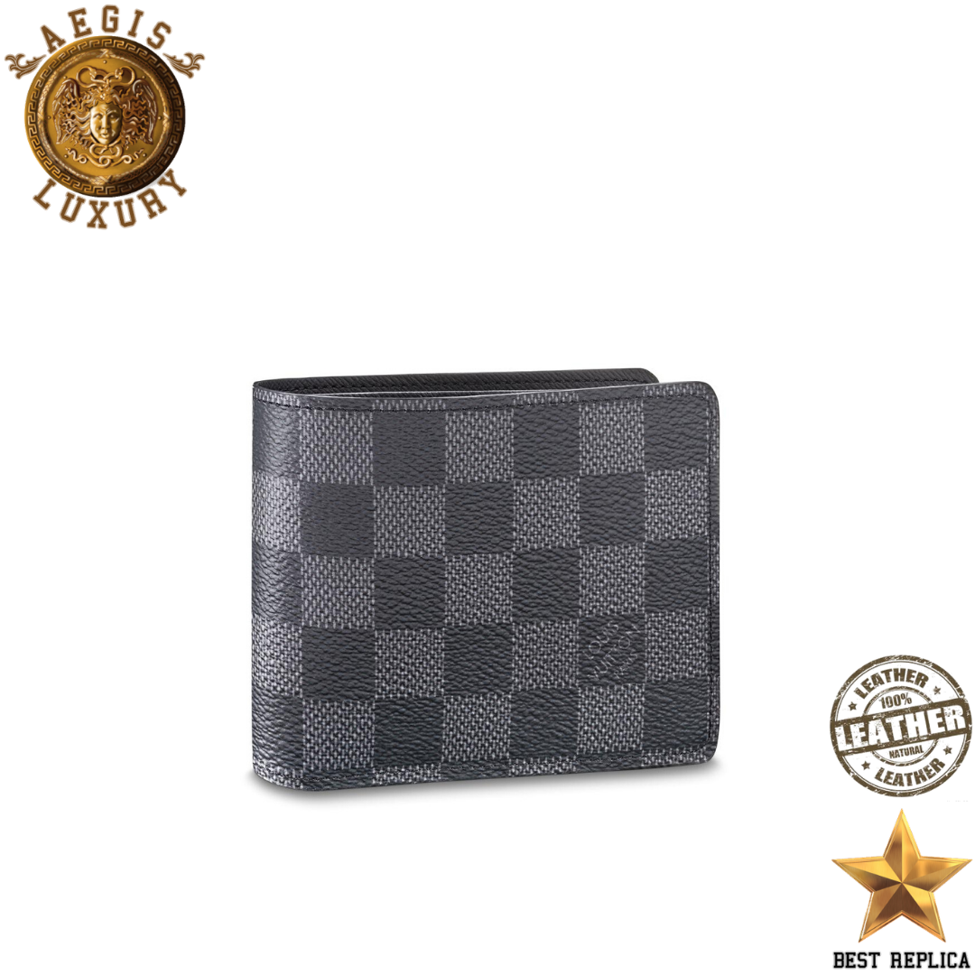 replica louis vuitton multiple wallet damier graphite canvas luxury designer compact wallet buvola