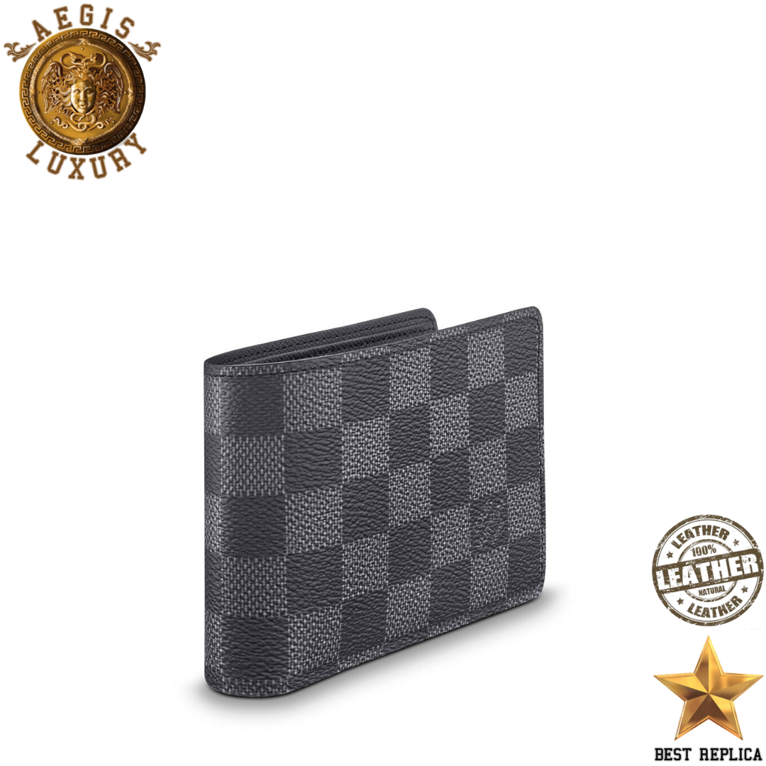 replica louis vuitton multiple wallet damier graphite premium designer everyday wallet buvola