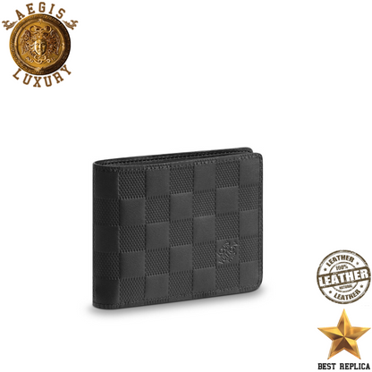 replica louis vuitton multiple wallet damier infini leather luxury designer compact wallet buvola