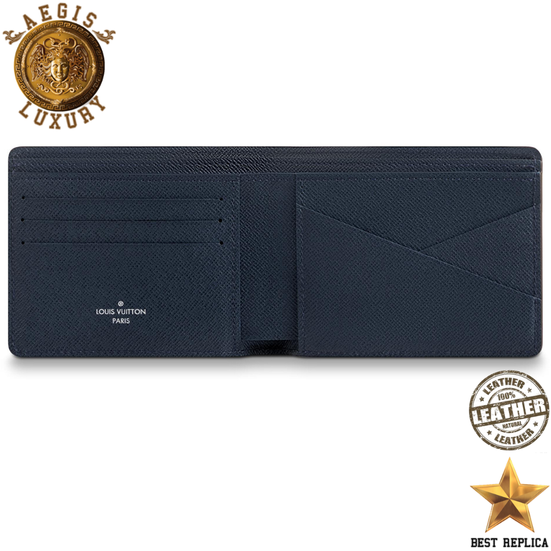 replica navy blue epi leather louis vuitton multiple wallet elegant premium accessory buvola