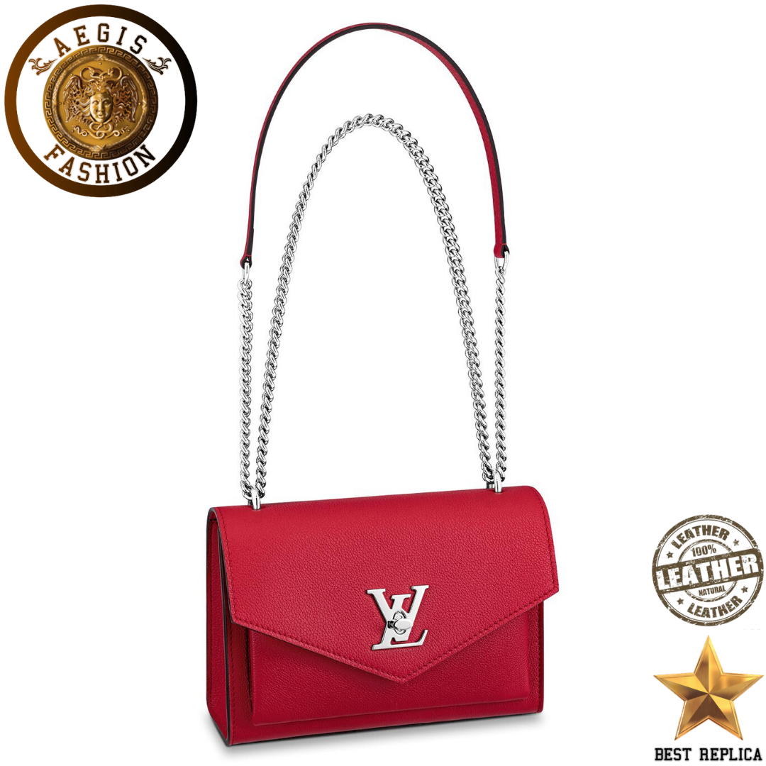 replica louis vuitton mylockme bb ruby red leather luxury designer handbag buvola