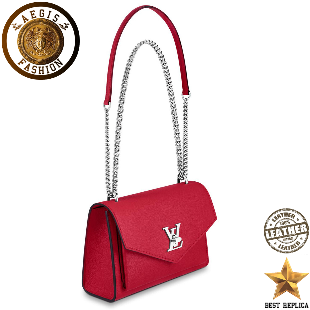 replica ruby red leather louis vuitton mylockme bb premium designer handbag buvola