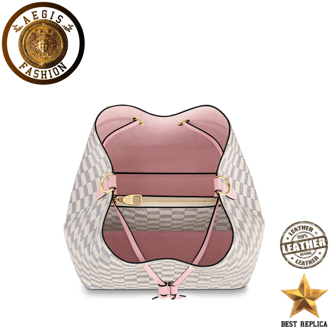 replica louis vuitton neonoe bucket eau de rose pink structured luxury handbag buvola