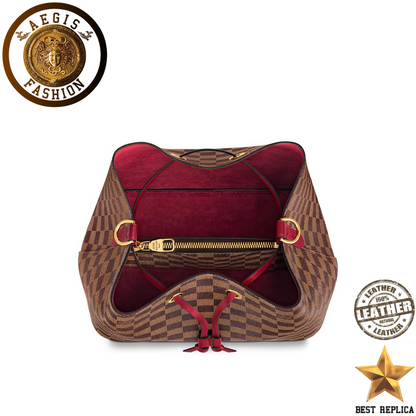 replica louis vuitton neonoe bucket cherry berry structured luxury handbag buvola