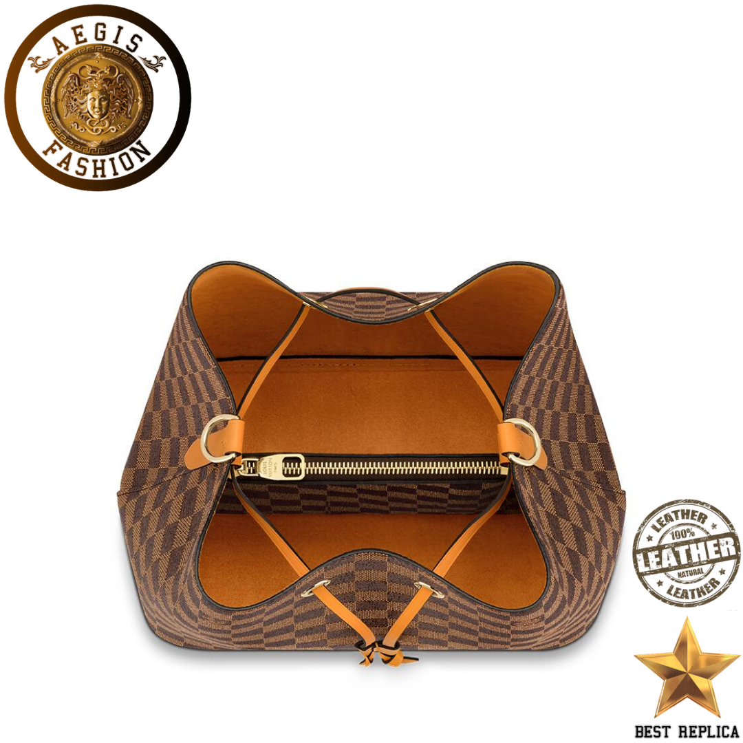 replica louis vuitton neonoe bucket safran yellow structured luxury handbag buvola