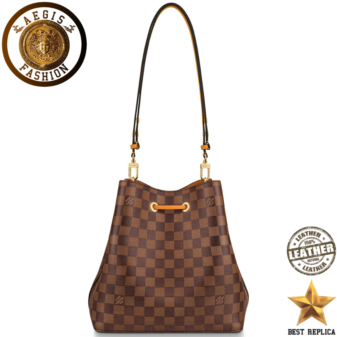 replica damier ebene canvas safran yellow louis vuitton neonoe high end handbag buvola