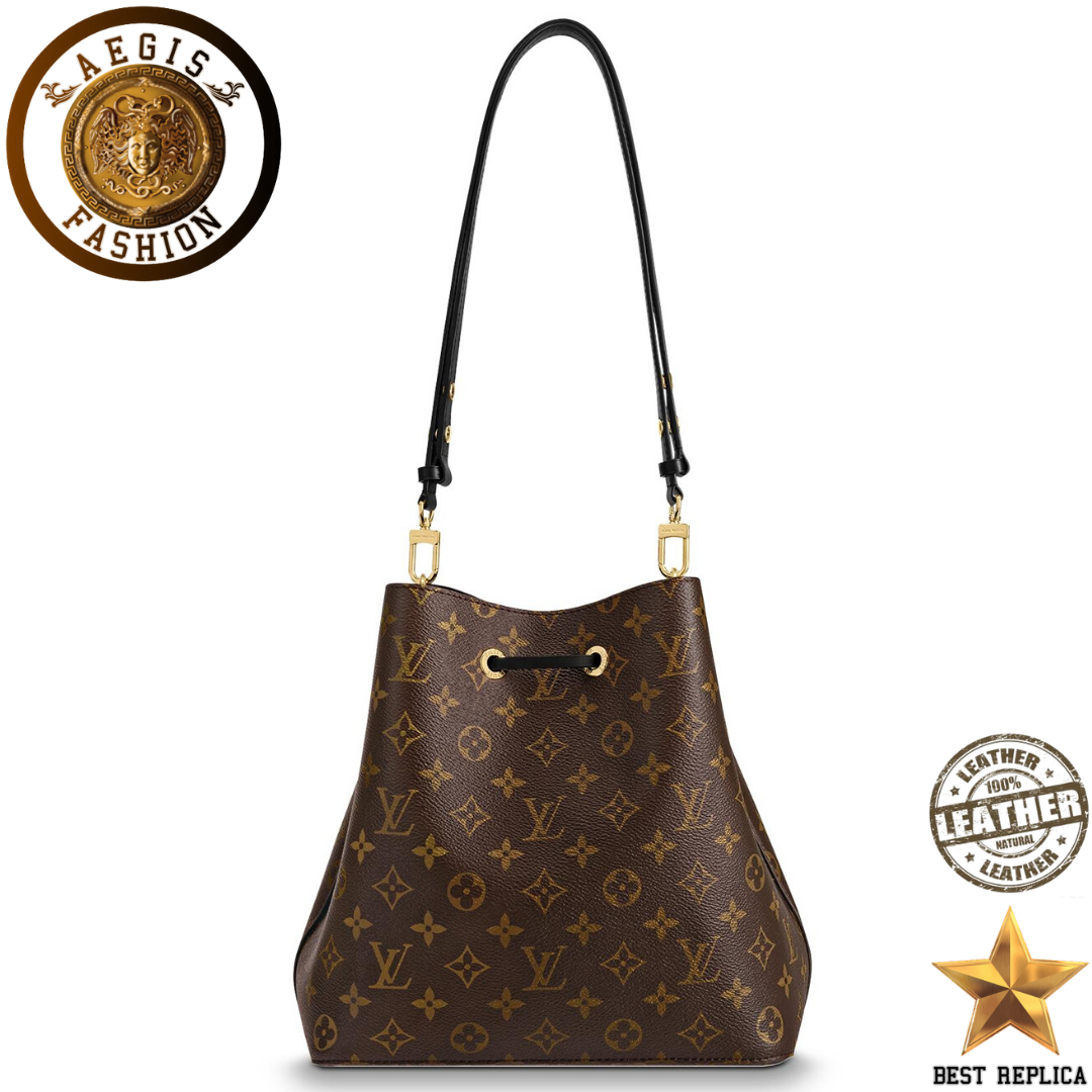 replica monogram canvas black noir louis vuitton neonoe high end handbag buvola