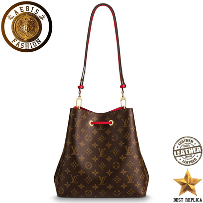 replica monogram canvas coquelicot red louis vuitton neonoe high end handbag buvola