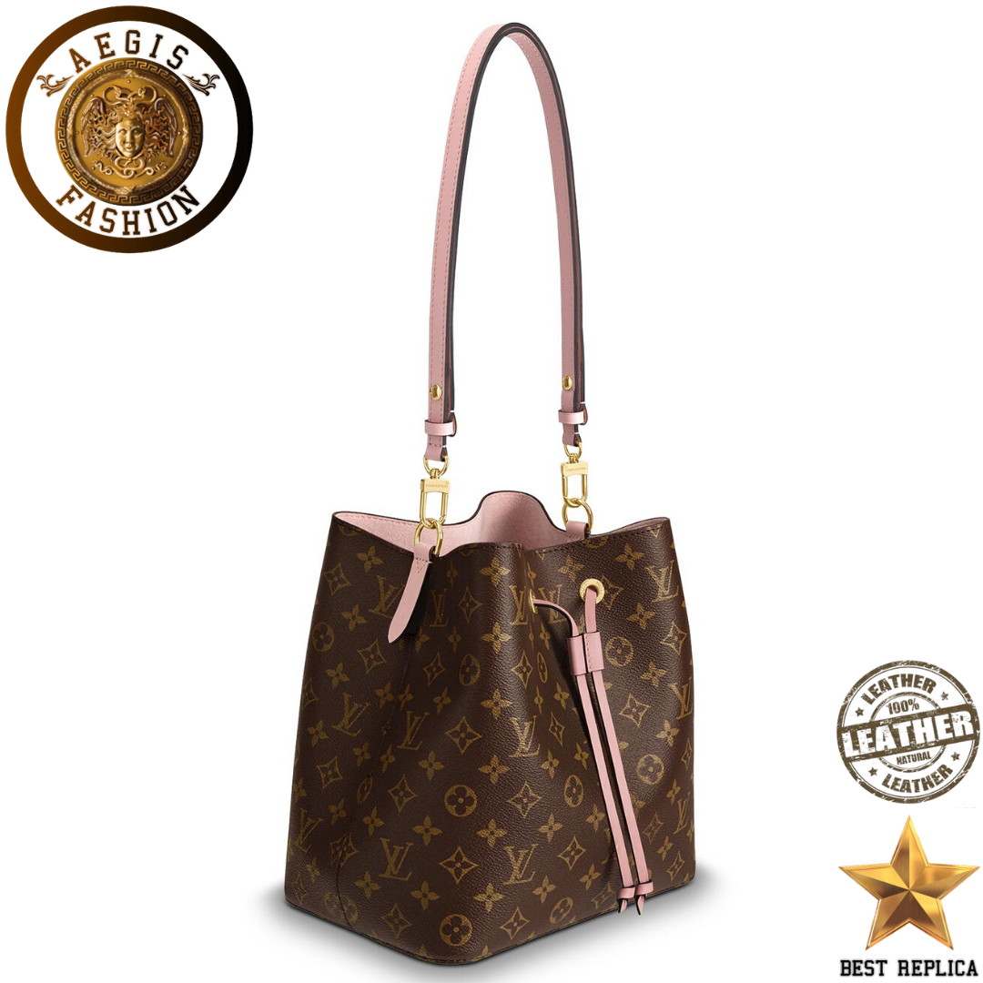 replica monogram canvas rose poudre pink louis vuitton neonoe premium designer handbag buvola