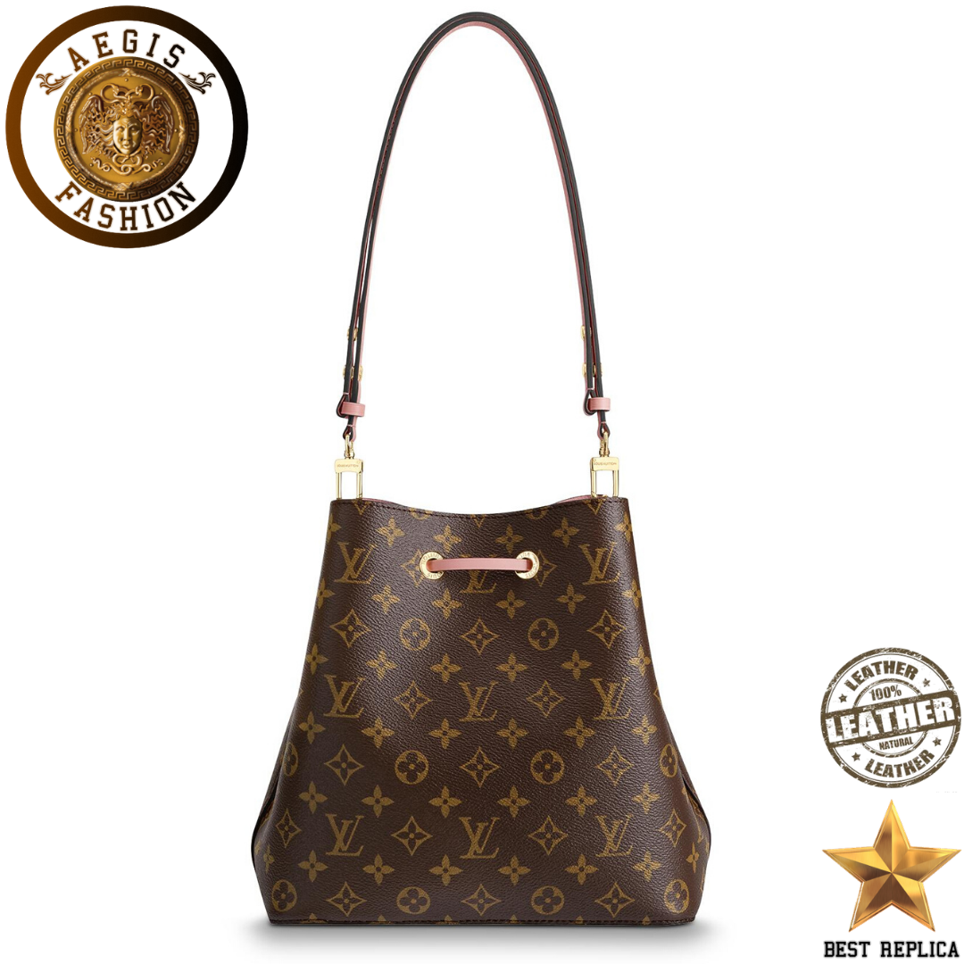 replica monogram canvas rose poudre pink louis vuitton neonoe high end handbag buvola
