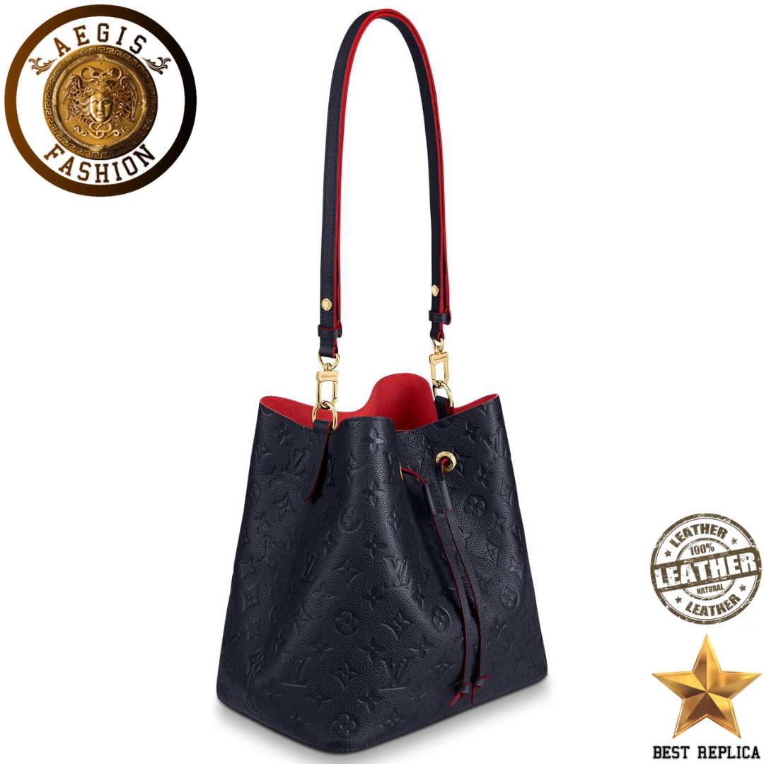 replica monogram empreinte leather marine rouge navy blue louis vuitton neonoe premium designer handbag buvola