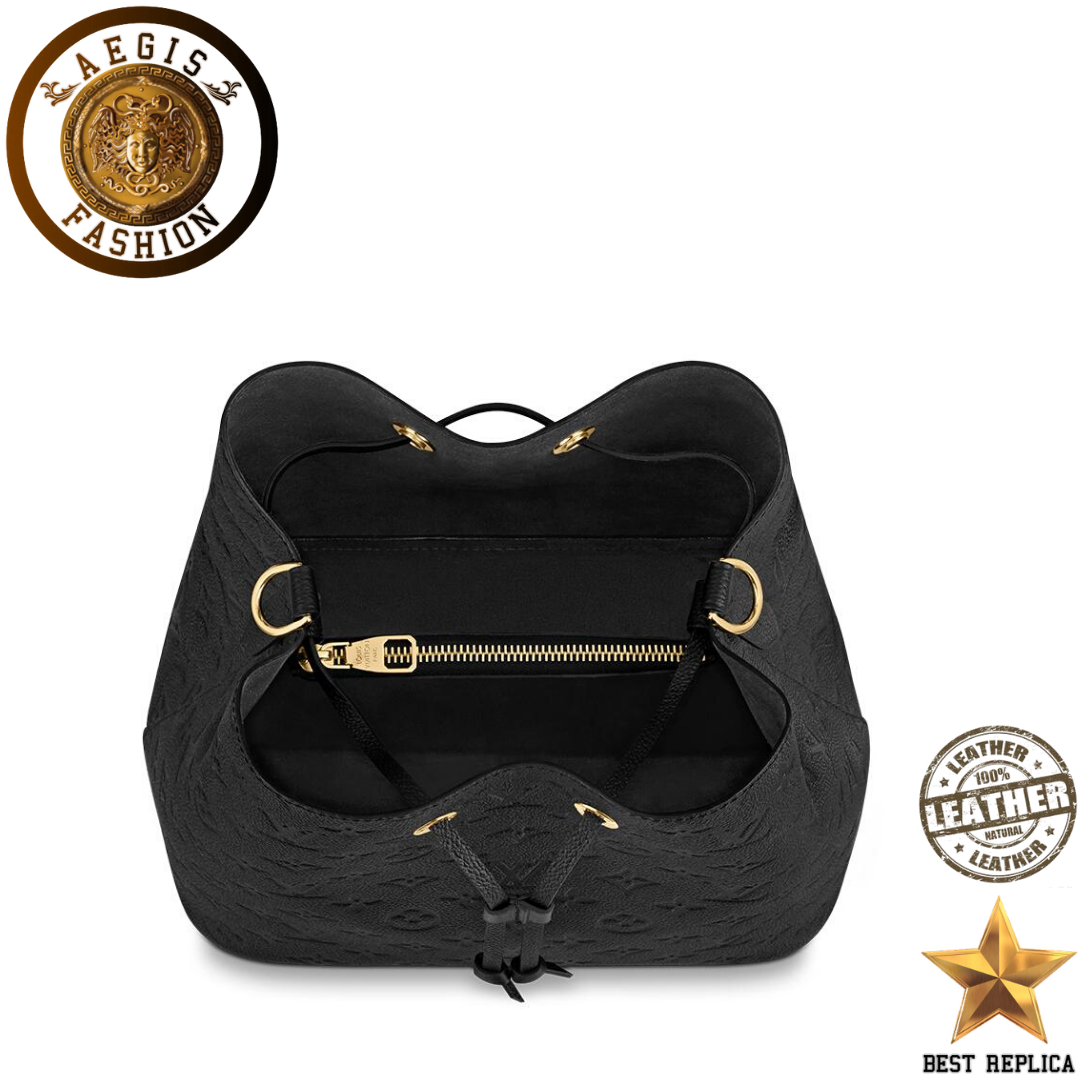 replica louis vuitton neonoe bucket empreinte noir black structured luxury handbag buvola