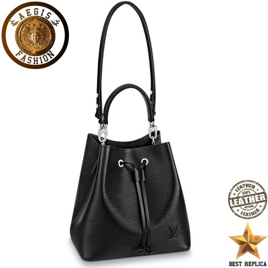 replica louis vuitton neonoe mm bucket epi leather black luxury designer handbag buvola