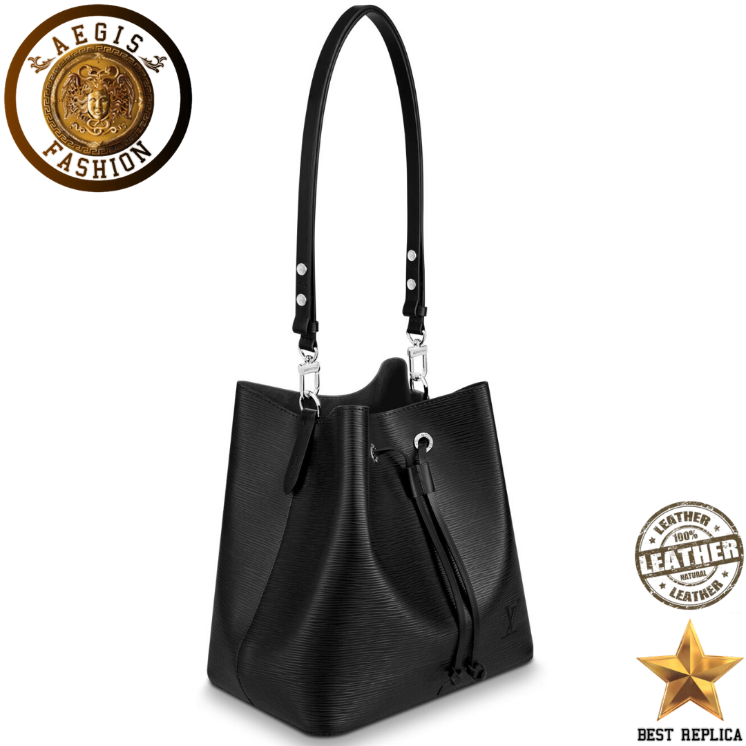 replica epi leather black louis vuitton neonoe mm premium designer handbag buvola