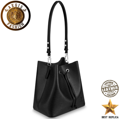 replica epi leather black louis vuitton neonoe mm premium designer handbag buvola
