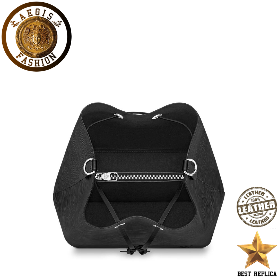 replica louis vuitton neonoe mm bucket black epi leather structured luxury handbag buvola