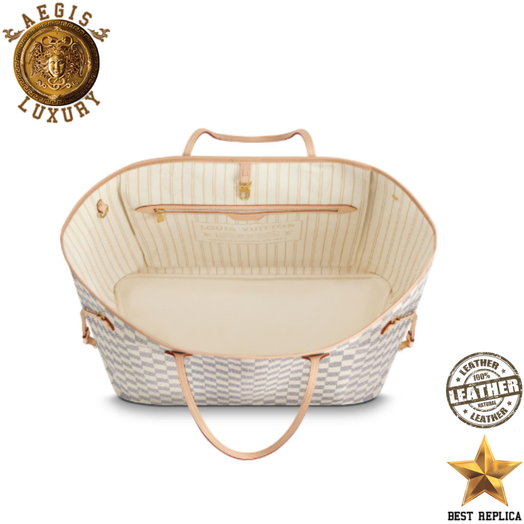 replica louis vuitton neverfull gm beige damier azur canvas iconic large luxury tote buvola